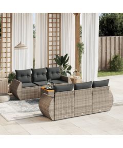 vidaXL 7-cz. zestaw wypoczynkowy do ogrodu, z poduszkami, szary Dārza mēbeļu komplekti