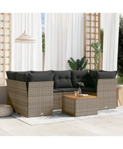 vidaXL 7-cz. zestaw wypoczynkowy do ogrodu, z poduszkami, szary Dārza mēbeļu komplekti