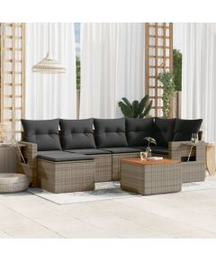 vidaXL 7-cz. zestaw wypoczynkowy do ogrodu, z poduszkami, szary Dārza mēbeļu komplekti