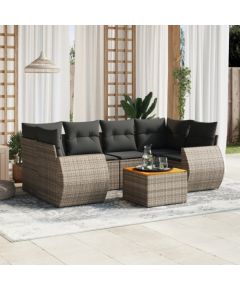 vidaXL 7-cz. zestaw wypoczynkowy do ogrodu, z poduszkami, szary Dārza mēbeļu komplekti