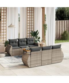 vidaXL 7-cz. zestaw wypoczynkowy do ogrodu, z poduszkami, szary Dārza mēbeļu komplekti