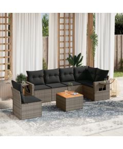 vidaXL 7-cz. zestaw wypoczynkowy do ogrodu, z poduszkami, szary Dārza mēbeļu komplekti