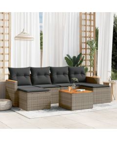 vidaXL 7-cz. zestaw wypoczynkowy do ogrodu, z poduszkami, szary Dārza mēbeļu komplekti