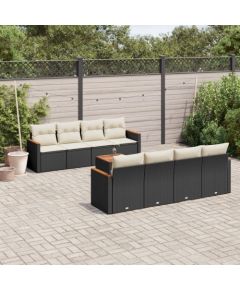 vidaXL 9-cz. zestaw wypoczynkowy do ogrodu, z poduszkami, czarny Dārza mēbeļu komplekti