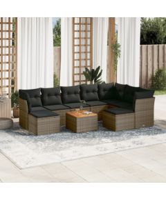 vidaXL 10-cz. zestaw wypoczynkowy do ogrodu, z poduszkami, szary Dārza mēbeļu komplekti