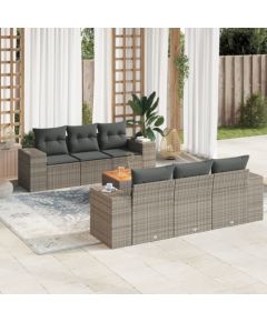 vidaXL 7-cz. zestaw wypoczynkowy do ogrodu, z poduszkami, szary Dārza mēbeļu komplekti