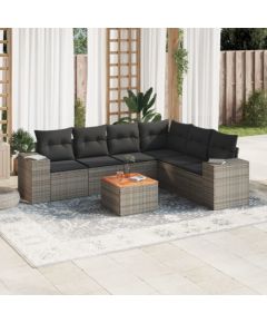 vidaXL 7-cz. zestaw wypoczynkowy do ogrodu, z poduszkami, szary Dārza mēbeļu komplekti