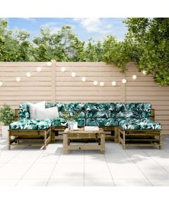 vidaXL 7-cz. zestaw mebli ogrodowych, impregnowane drewno sosnowe Dārza mēbeļu komplekti