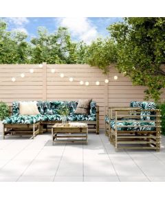 vidaXL 7-cz. zestaw mebli ogrodowych, impregnowane drewno sosnowe Dārza mēbeļu komplekti