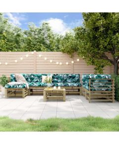 vidaXL 8-cz. zestaw mebli ogrodowych, impregnowane drewno sosnowe Dārza mēbeļu komplekti