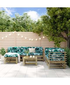 vidaXL 7-cz. zestaw mebli ogrodowych, impregnowane drewno sosnowe Dārza mēbeļu komplekti