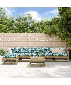 vidaXL 7-cz. zestaw mebli ogrodowych, impregnowane drewno sosnowe Dārza mēbeļu komplekti