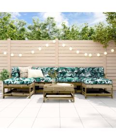 vidaXL 7-cz. zestaw mebli ogrodowych, impregnowane drewno sosnowe Dārza mēbeļu komplekti