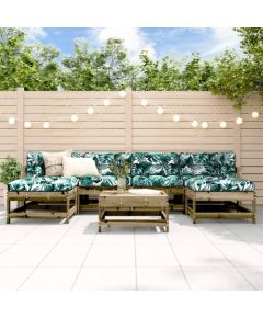 vidaXL 7-cz. zestaw mebli ogrodowych, impregnowane drewno sosnowe Dārza mēbeļu komplekti