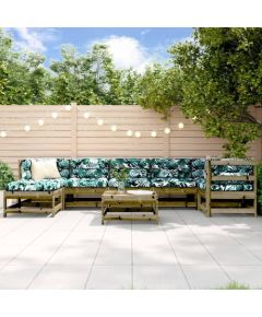 vidaXL 8-cz. zestaw mebli ogrodowych, impregnowane drewno sosnowe Dārza mēbeļu komplekti