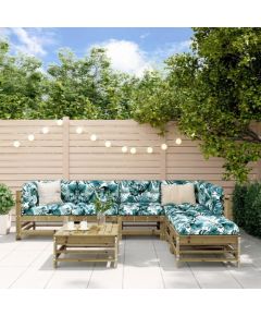 vidaXL 7-cz. zestaw mebli ogrodowych, impregnowane drewno sosnowe Dārza mēbeļu komplekti