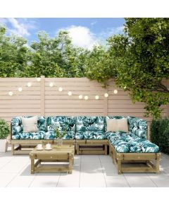 vidaXL 7-cz. zestaw mebli ogrodowych, impregnowane drewno sosnowe Dārza mēbeļu komplekti