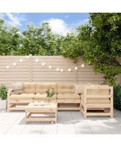 vidaXL 6-cz. zestaw mebli wypoczynkowych do ogrodu, drewno sosnowe Dārza mēbeļu komplekti