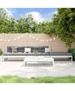 vidaXL 4-cz. zestaw mebli ogrodowych, biały, drewno sosnowe Dārza mēbeļu komplekti