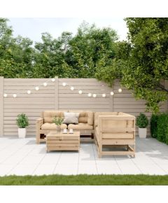 vidaXL 5-częściowy zestaw mebli ogrodowych z poduszkami, lite drewno sosnowe Dārza mēbeļu komplekti