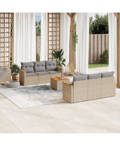 vidaXL 7-częściowy zestaw wypoczynkowy do ogrodu, z poduszkami, beżowy Dārza mēbeļu komplekti