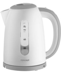 Concept RK2335 electric kettle 1.7 L 2200 W Grey, White Tējkannas (elektriskās)