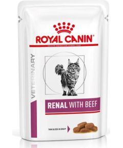 ROYAL CANIN Vet Renal Feline with Beef Wet cat food Chunks in sauce Chicken, Pork, Beef 12x85 g Barība