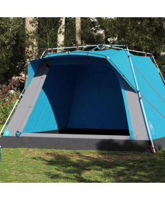 vidaXL Namiot rodzinny, kabinowy, 4-os, niebieski, szybkie rozkładanie Jaunumi -Dārzam
