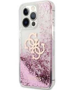 Guess Apple  iPhone 13 Pro Liquid Glitter Pink Case Transparent Neoriģinālie Maciņi