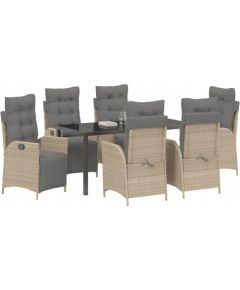 Vidaxl Zestaw do jadalni w ogrodzie 7 pcs Beżowy Polirattan Lumarko! Dārza mēbeļu komplekti