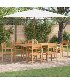 Vidaxl Zestaw do jadalni w ogrodzie 7 pcs Brązowy Lite drewno tekowe Lumarko! Dārza mēbeļu komplekti