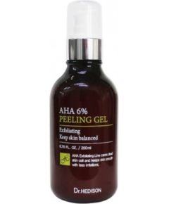 Dr. Hedison, Aha, 6% AHA concentration, including citric, glycolic, and lactic acids., Smooth, Peeling Gel, 200 ml Косметика для тела