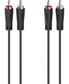 Hama Audio Cable, 2 RCA - 2 RCA, 1.5 m, black - Cable Dažādi vadi