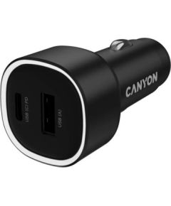Canyon OnDrive 85, USB-A, USB-C, 83 W, black - Car charger Telefonu lādētāji 12v Automašīnām