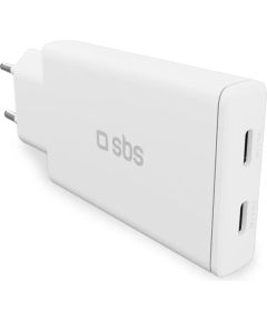 SBS Wall Charger, 2xUSB-C, 67 W, white - Wall charger Telefonu lādētāji 220v
