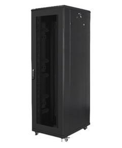 Lanberg Rack cabinet 19" free-standing 42U/800x800 (flat pack) with mesh door FF01-8842-23B Black Serveri un to komponentes
