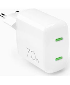 Puro MiniPro GaN Wall Charger, USB-C, 70W, white - Charger Telefonu lādētāji 220v