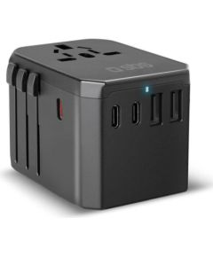 SBS GaN universal travel adapter, 70 W, black - Power adapter Telefonu lādētāji 220v