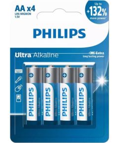 Philips Ultra Alkaline, AA, 4 pcs - Battery Батарейки, аккумуляторы
