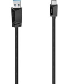 Hama Essential Line, USB-A 3.2 - USB-C, 3A, 1,5 m, black - Cable Data USB kabeļi