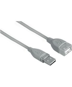 Hama USB 2.0 Extension Cable, 3 m, gray - USB extension cable Сетевые кабели, провода