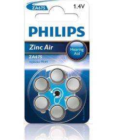 Philips Zinc Air, PR44/ZA675, 1.4 V, 6 pcs - Battery Батарейки, аккумуляторы