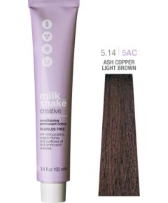 Milk Shake, Creative, Paraben Free, Permanent Hair Dye, 5.14/5AC Ash Copper Deep Light Brown, 100 ml Matu kopšana