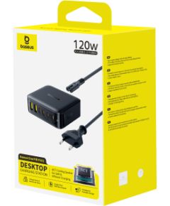 Baseus Galda uzlādes stacija EnerFill FH21 120W 2xUSB-A + 4xUSB-C 1,5 m, melna, melna Новинки смартфонов и телефонов