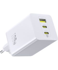 Baseus Sienas ātrais lādētājs EnerFill FE11 100W USB-A + 2xUSB-C QC PD, balts Новинки смартфонов и телефонов