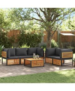 vidaXL 6-cz. zestaw wypoczynkowy do ogrodu, z poduszkami, akacjowy Dārza mēbeļu komplekti