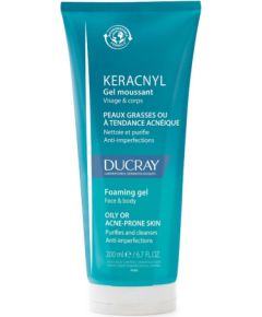 Ducray, Keracnyl, Biodegradable, Fragrance, Cleansing, Shower Gel, Face, Oily, 200 ml Dušas želejas ķermenim