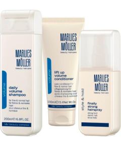 Xmas Set Set Marlies Moller: Lift-Up, Hair Conditioner, For Volume, 100 ml + Finally Strong, Hair Spray, For Styling, Strong Hold, 125 ml + Daily Volume, Hair Shampoo, 200 ml Уход за волосами