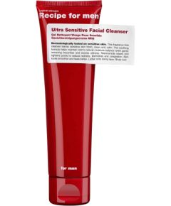 Recipe For Men, Ultra Sensitive Facial Cleanser, Fragrance-Free, Gentle Cleansing, Cleansing Gel, Face, 100 ml Косметика для тела