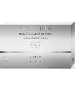 Labo, Crescina Follicular Islands 2100, For Growth Stimulation, Ampoules Treatment Serum, For Scalp, For Men, 10 +10 pcs Косметика для тела